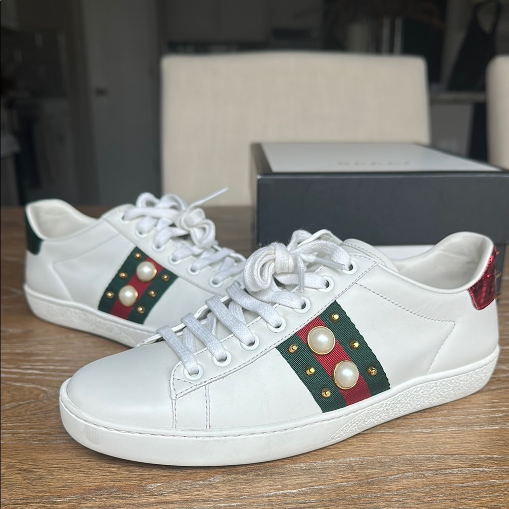 Gucci Ace Sneakers Pearl and Stud